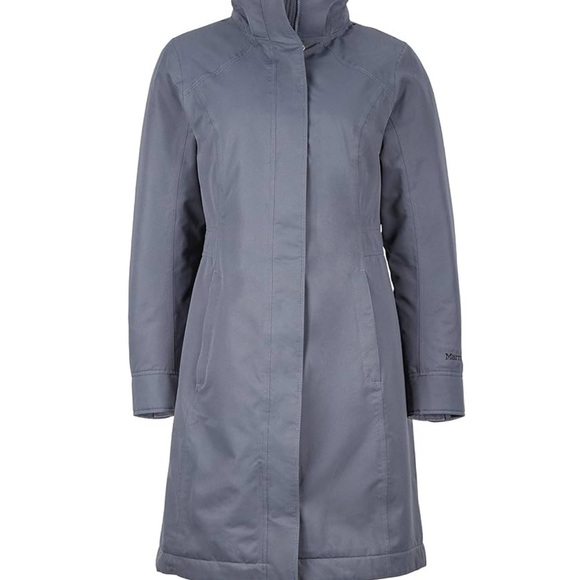 Marmot Chelsea Women's Down Coat Steel Onyx Parka with Hood 2XL - Picture 3 of 5